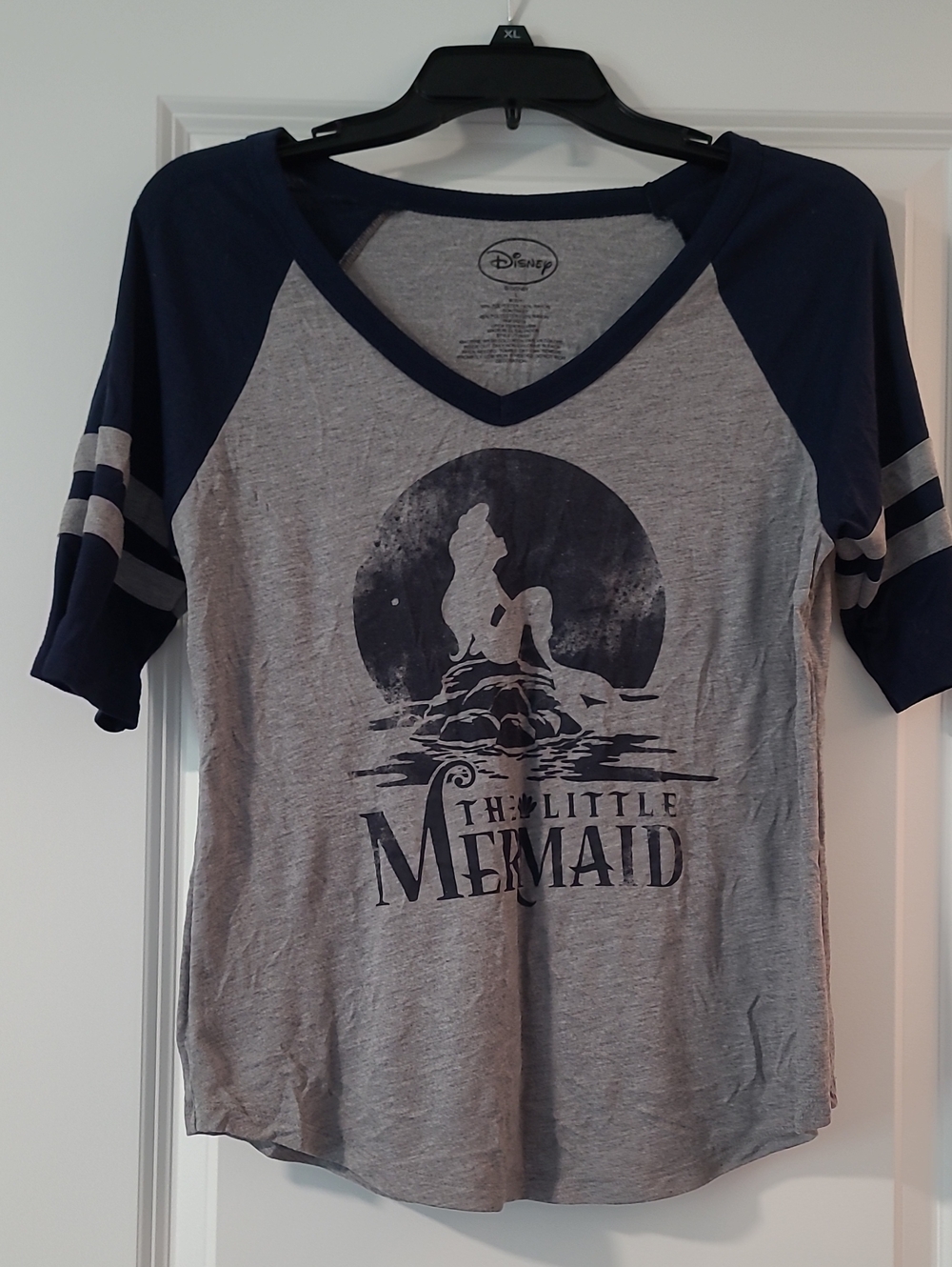 Disney The Little Mermaid Girls' Navy & Gray Raglan Tee